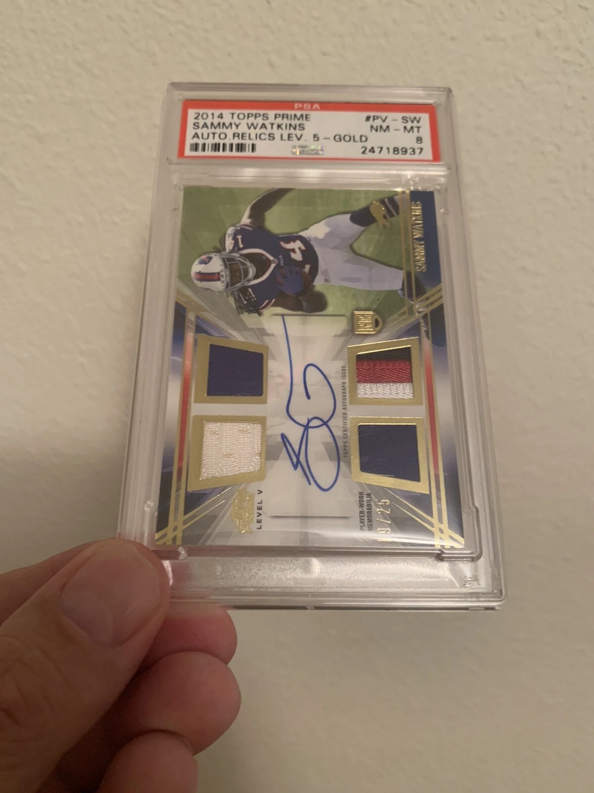 Sammy Watkins Topps Prime Autographed Relics Level 5 #PVSW Gold