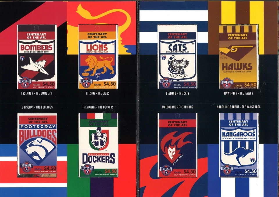 AUSTRALIA FOOTBALL LEAGUE AFL CENTENARY 16 STAMP BOOKLETS MINT MUH ALL 16 TEAMS - image 3 of 4
