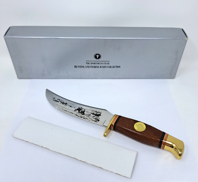1989 Franklin Mint Sportsmans Fixed Blade Grizzly Bear Knife