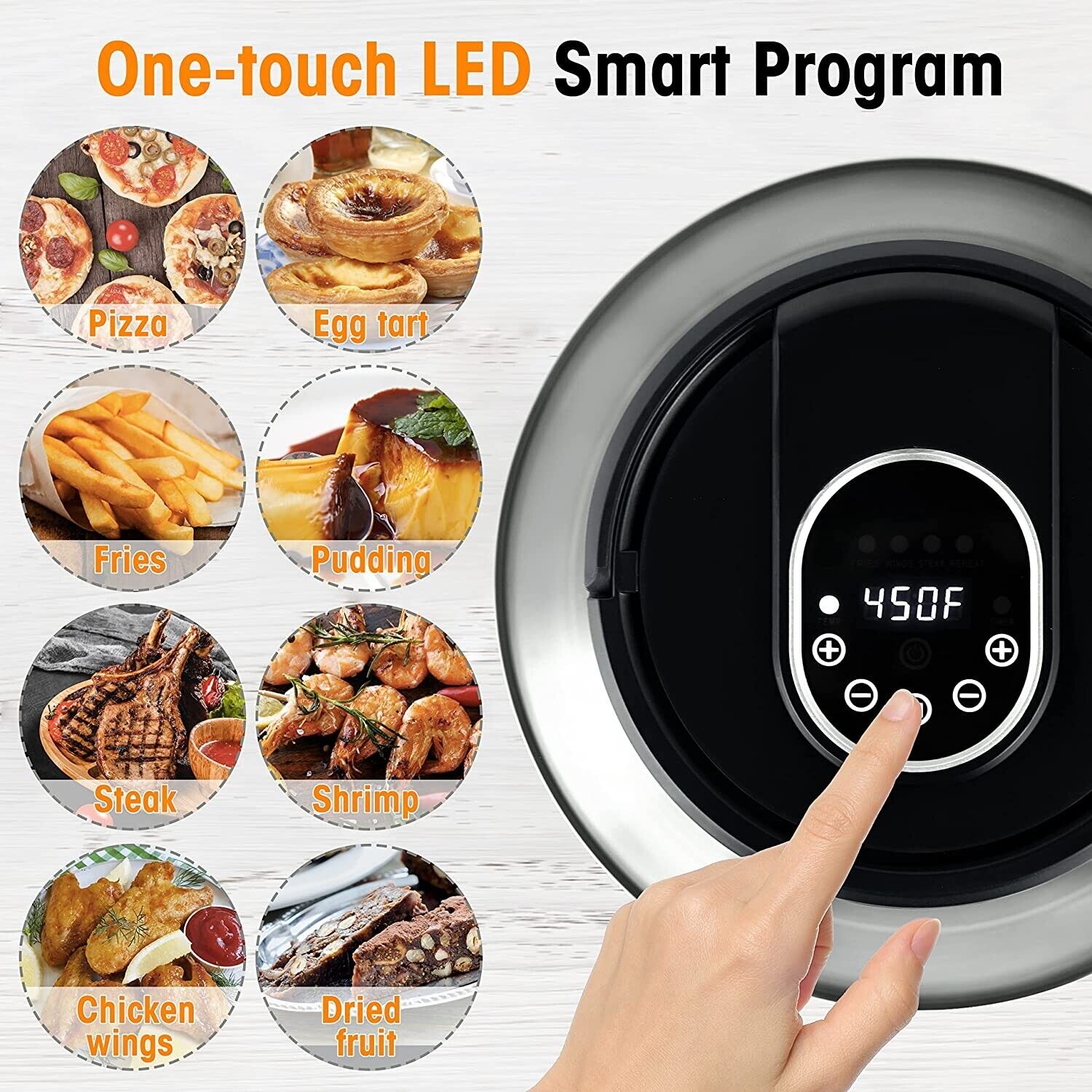 Air Fryer Lid for Instant Pot Pressure Cooker Attachment 1400W Digital  Touch