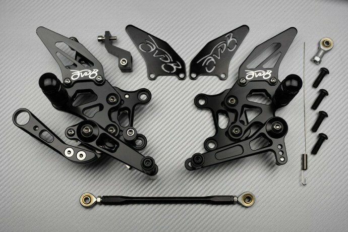 Repose-pieds arrière réglable noir Racing pour APRILIA RSV4 1000 RK 2009-2013