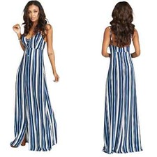 Show Me Your Mumu Layton Lace Up Maxi Blue Medium