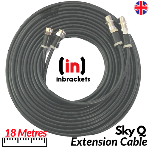 Sky Cable Extension Sky Q Sky+hd Twin Coax Satellite Sky Lead Shotgun with Clips - Picture 21 of 25