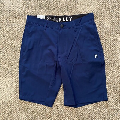 Mens Hurley Hybrid Walk Shorts Navy Blue Size 30 Quick Dry Stretch
