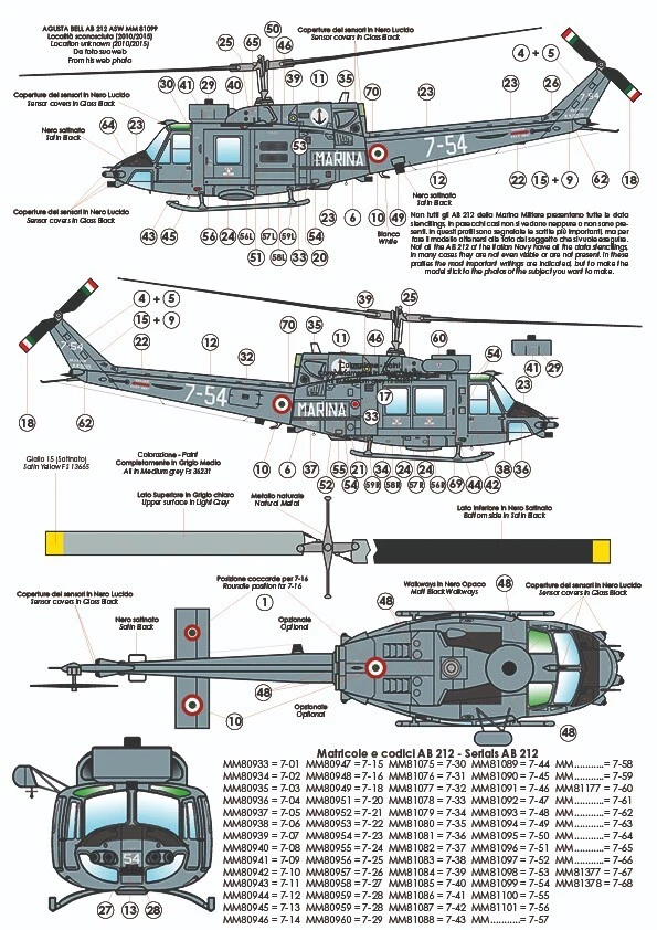 TAURO MODEL TM72/2117 AGUSTA BELL AB 212 LO-VIZ MARINA MILITARE SCALA 1:72 - Immagine 3 di 3