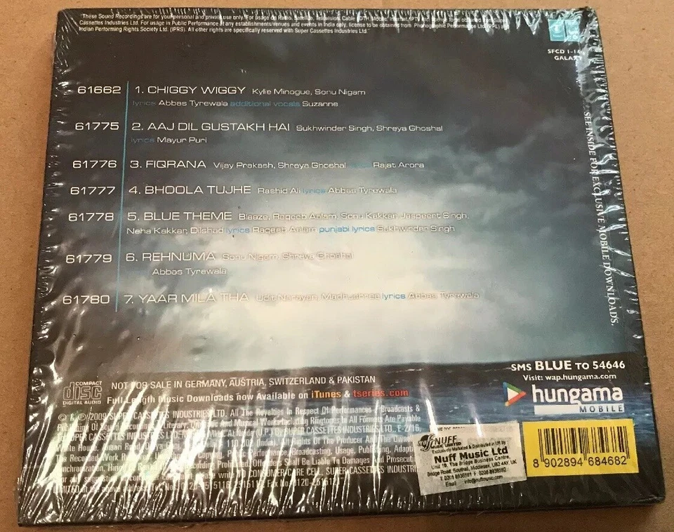 SEALED A.R.Rahman Feat Kylie Minogue - Blue Soundtrack Chiggy Wiggy Very Rare! - Image 2 of 2