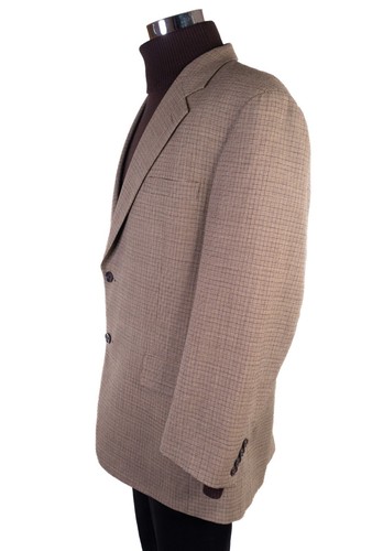 VTG Club Room Macy's 42R/S Mens Houndstooth Windowpane 2 Button Blazer Coat - Picture 7 of 16