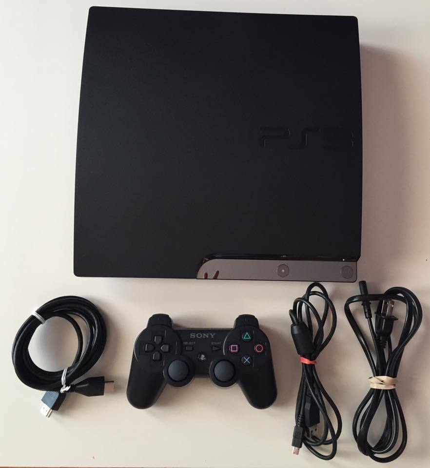 Ps3 Playstation 3 Slim Console 160 Gb + 2x Wireless Controllers + Cables