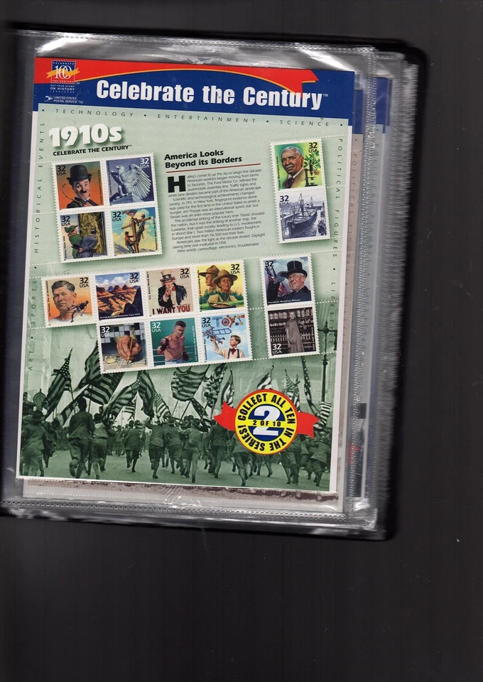 Celebrate the Century  US Stamps  Scott 3182-91   1900s-1990s CV $265 (bb17 - Image 2 of 4