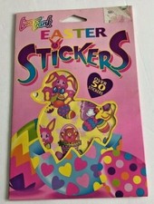 Vintage 1989 Lisa Frank Easter Stickers Bunny-Eggs-Chick-Basket BRAND NEW SEALED