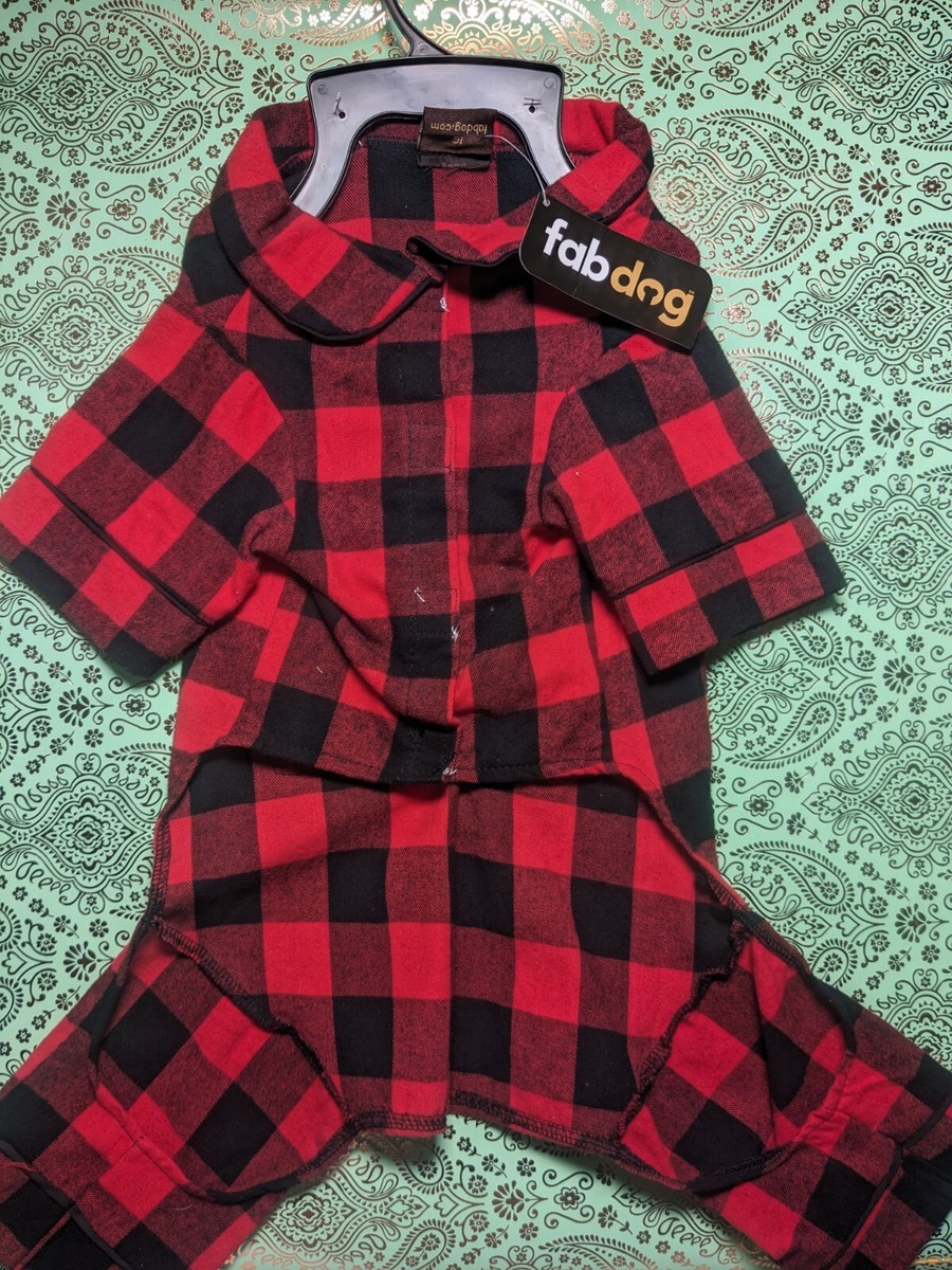 Fabdog Flannel Plaid Red Buffalo Check Pajama Size 16” NWT