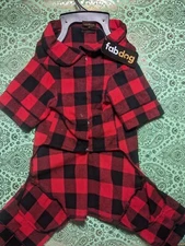 Fabdog Flannel Plaid Red Buffalo Check Pajama Size 16” NWT