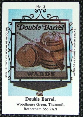 Matchbox Label Wards Pub Inn Double Barrel Thurcroft Rotherham No 3 MM910