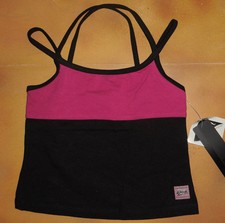NWT Dance Bloch Mulberry Black Double Strap Cami Top Girls Sm Child 4/6 CZ5447D