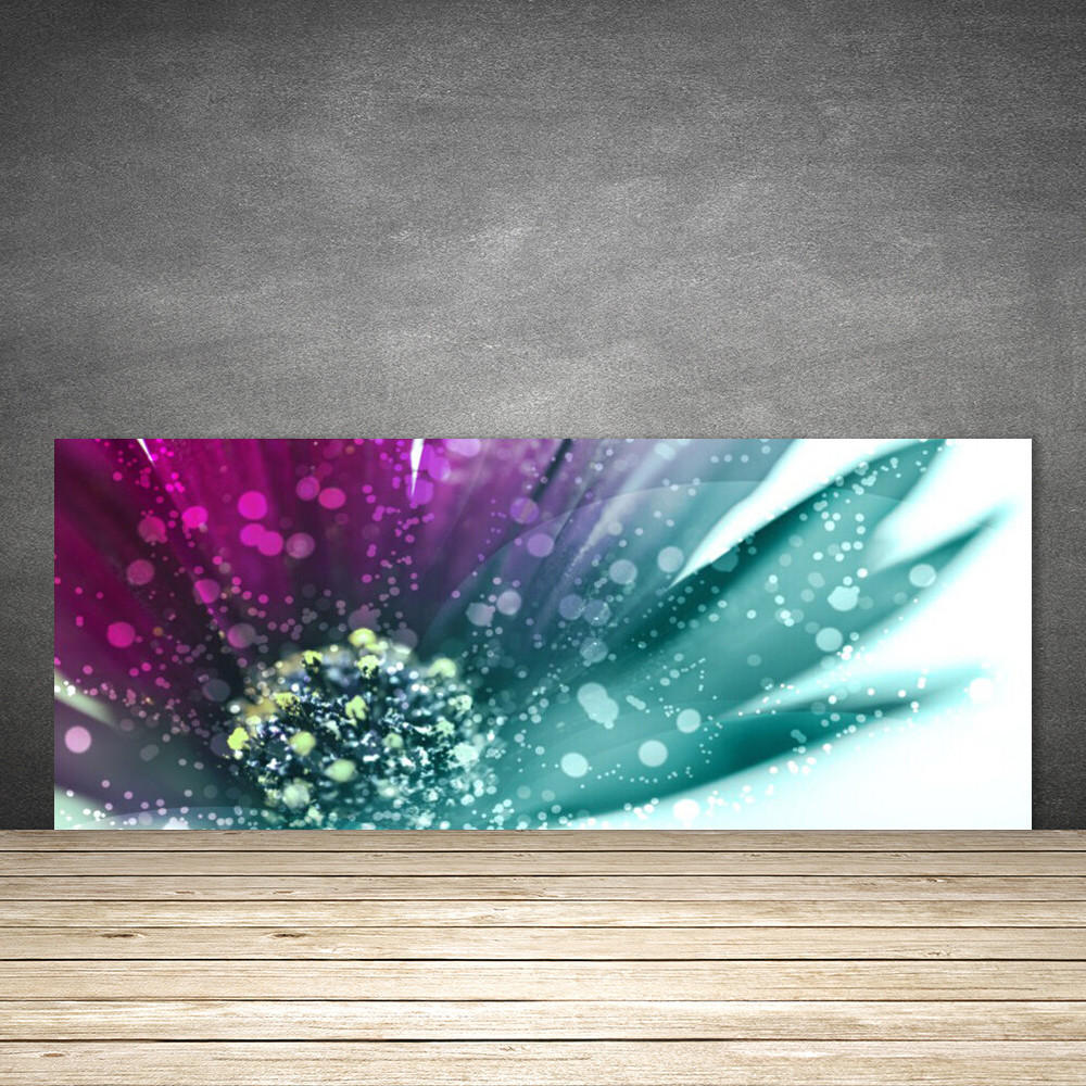 Crédence en verre 125x50 Art Fleur pour masquer les imperfections et protéger le mur