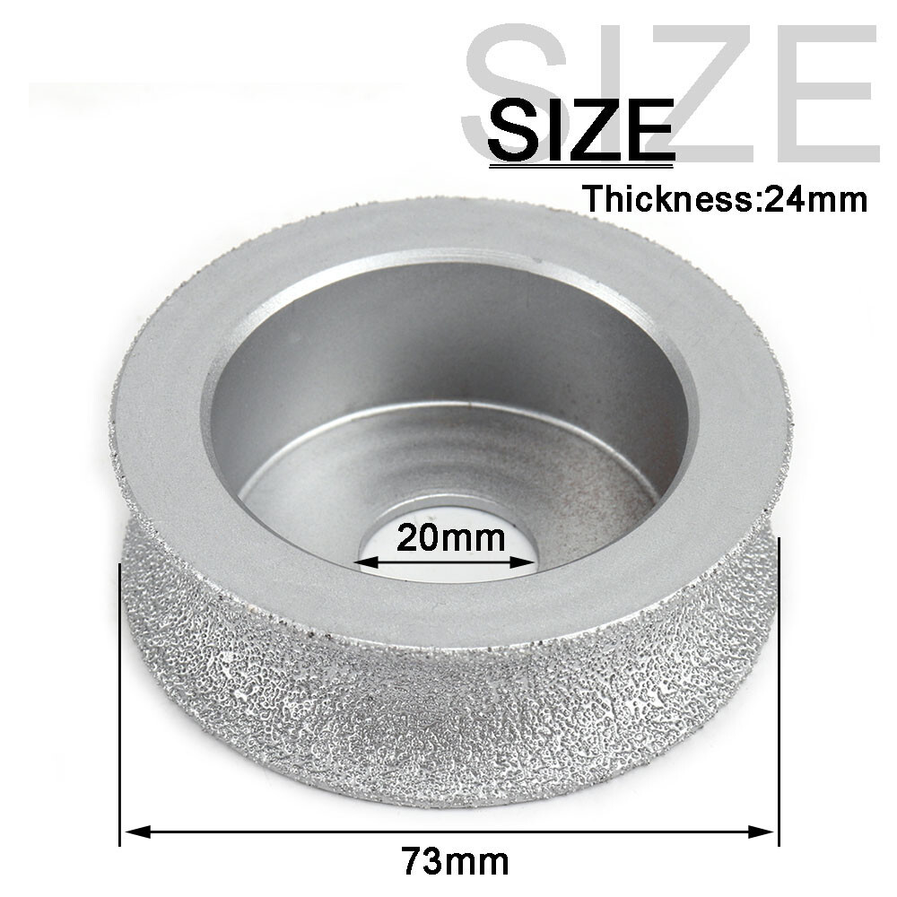 Bullnose Grinding Wheel, 2PCS Porcelain Bullnose Tool For Angle Grinder, 73mmx25mmx20mm Brazed Diamond Grinding Wheel Concave Abrasive Wheel Disc For Stone Ceramic Glass