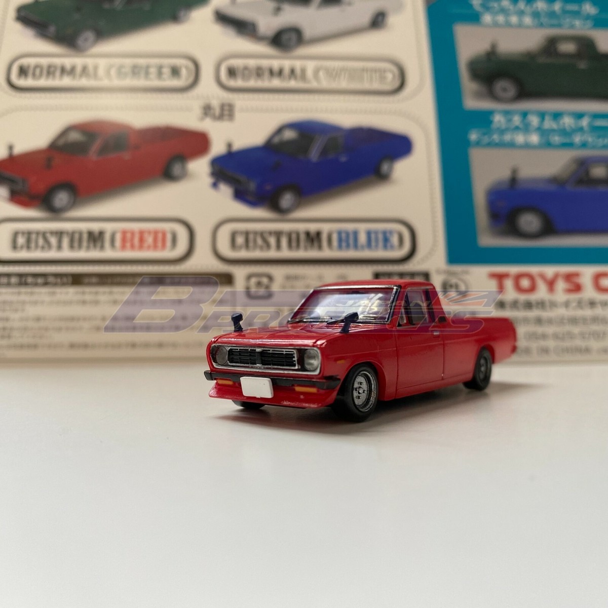 Datsun 12000 Ute GB122 Late Sunny Truck RED 1/64 Mini Scale Car