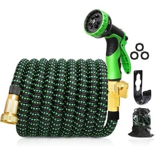 50ft Water Hose - Upgraded Leakproof Lightweight No-Kink Garden Hose, Flexible