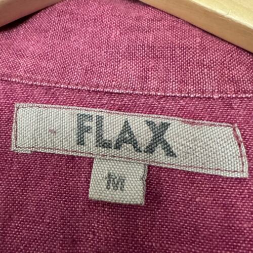 Flax Womens Linen Button Shirt Jacket M Purple Minimalist Oversized Lagenlook - Picture 2 of 7