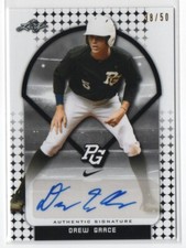 2018 Leaf Perfect Game National Showcase Base Autos Black /50 Drew Grace Auto