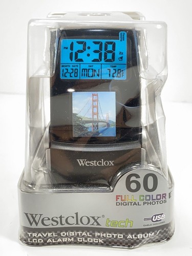 Westclox Digital Travel Alarm Clock 70024 60 Photo Album LCD Temperature - Picture 1 of 9