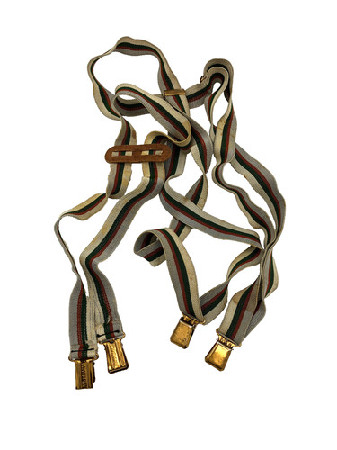 Mens 1930s Elastic Stripe Suspenders Stretch 30s Braces