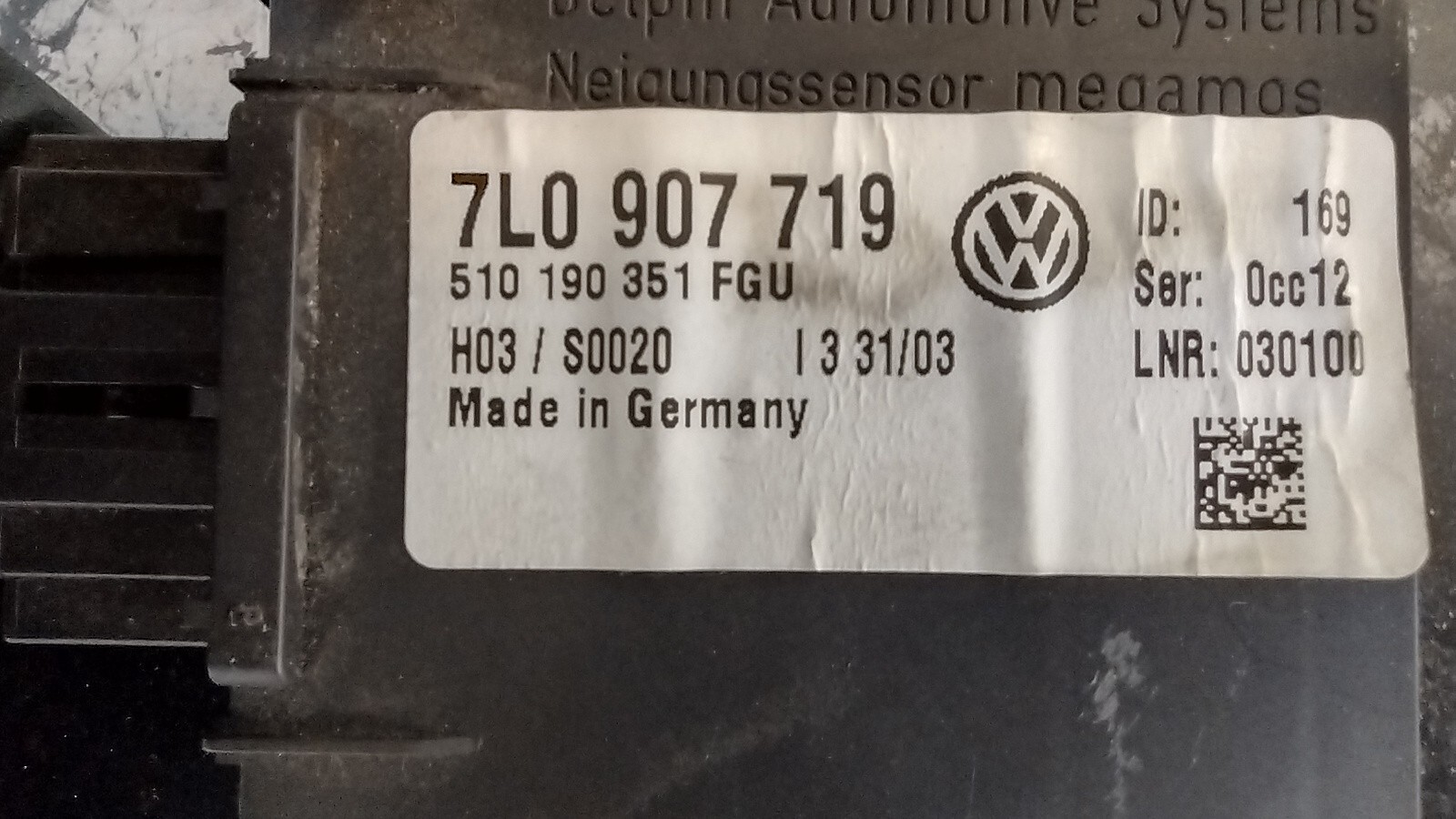 06-12 Bentley Continental GT Anti-Theft Control Module (7L0907719) OEM