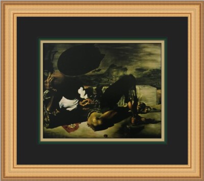 Salvador Dali Philosopher Illuminated by Light of Moon Custom Framed Print