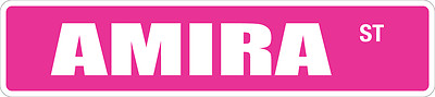 *Aluminum* Amira 4'' x 18'' Metal Novelty Street Sign  SS 284