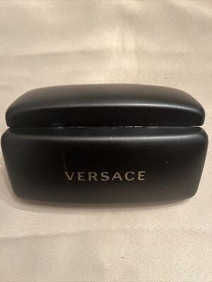 Versace Black W/Gold Lettering Sunglasses Eyeglasses Leather  display picture 3