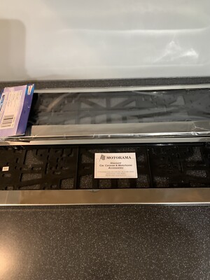 2x Edelstahl Universal Auto/Van Zulassung/Nummernschild Surround & Rückseite