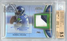 Russell Wilson 2012 Bowman Sterling Rookie Patch Auto Card #BSAR-RW 6/36 BGS 9.5. rookie card picture
