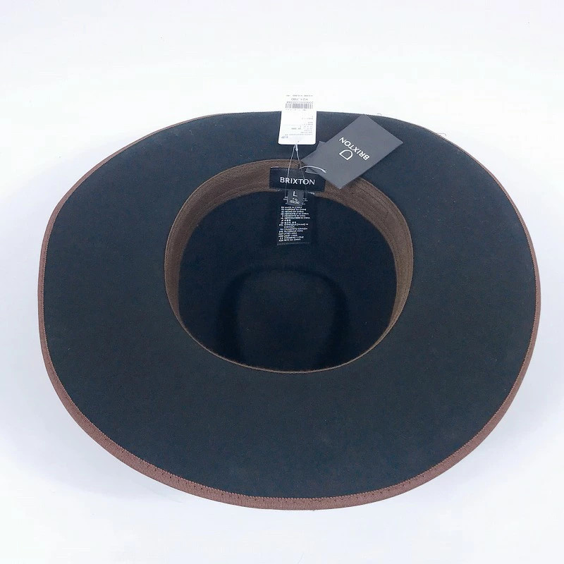 Size L Brixton Reno Fedora Hat Black/Brown Ichinomiya Store  display picture 3