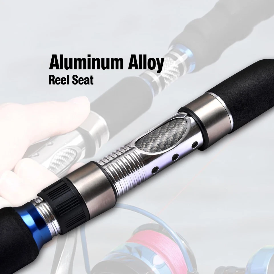 Caña giratoria de 3 piezas caña de pescar giratoria pesada caña de pescar portátil carbono S... Foto 3 de 4