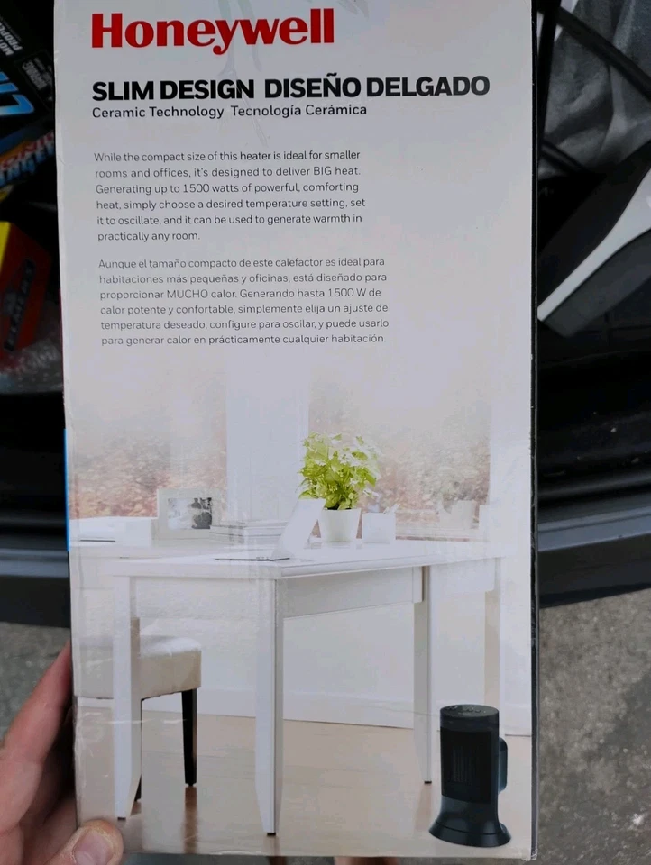 Calentador Honeywell diseño delgado tecnología cerámica Foto 3 de 4