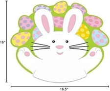 Egg-stra Special Easter Bunny Glossy Placemat Party Tableware, Plastic, 16" x 16