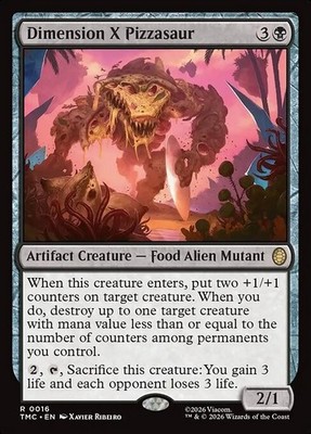*MtG: 4x DIMENSION X PIZZASAUR - CMD Teenage Mutant Ninja Turtles Rare magicman*