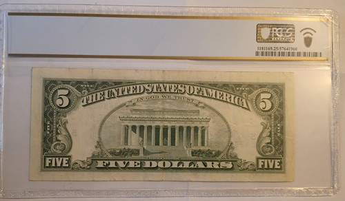 1988A Series $5 Bill with RARE PRINTING ERROR MISALIGNED BLACK OVERPRINT - Picture 2 of 2