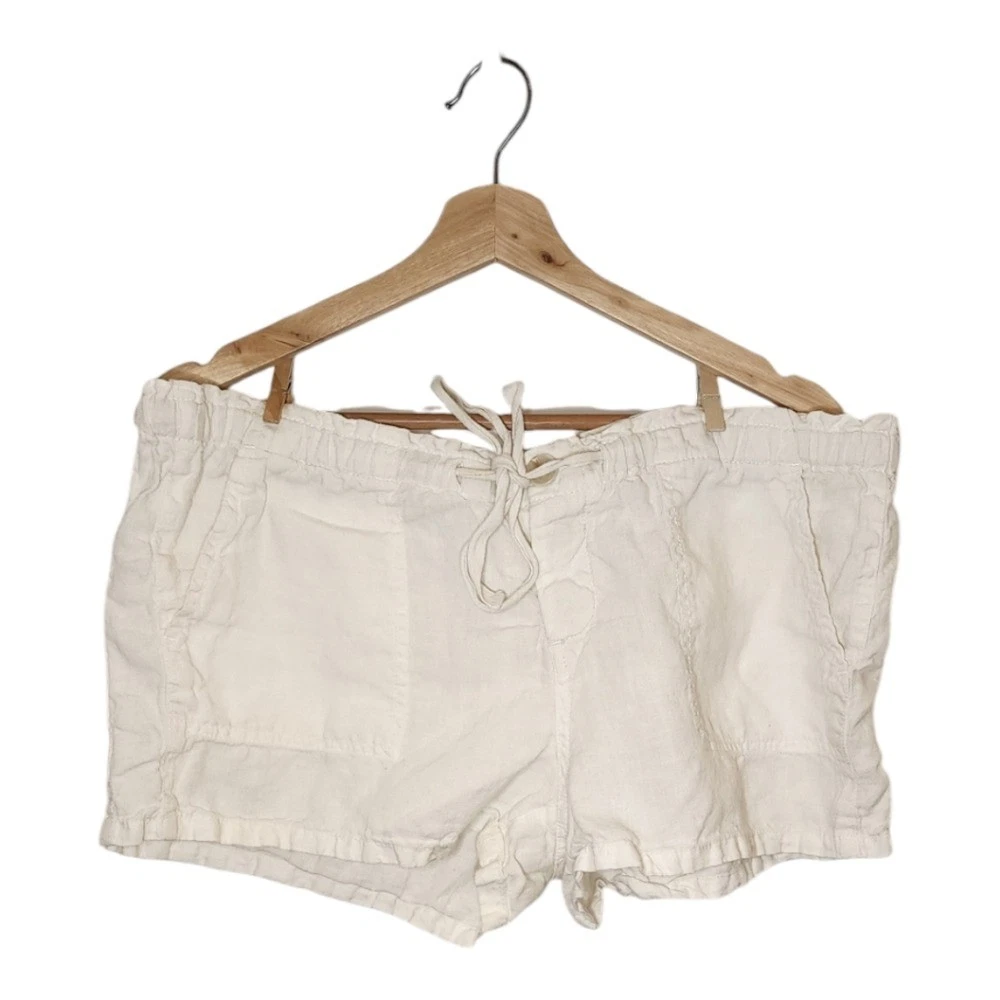 Joie Cream Drawstring Linen Shorts size 8