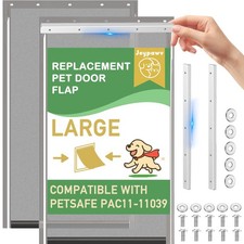 2 Pack Large Dog Door Replacement Flaps 2 PAC11-11039, Smoky Translucent