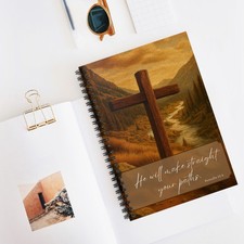 He will make straight your path, Christian Journal Proverbs 3:5-6 Prayer Journal