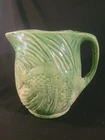 Vintage McCoy Art Pottery Ceramic Pitcher Green Angelfish Motif