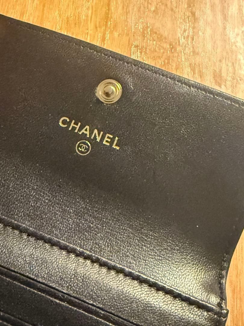 CHANEL Boy Wallet Black Leather Used W11cm H10cm D1.5cm thumbnail 5