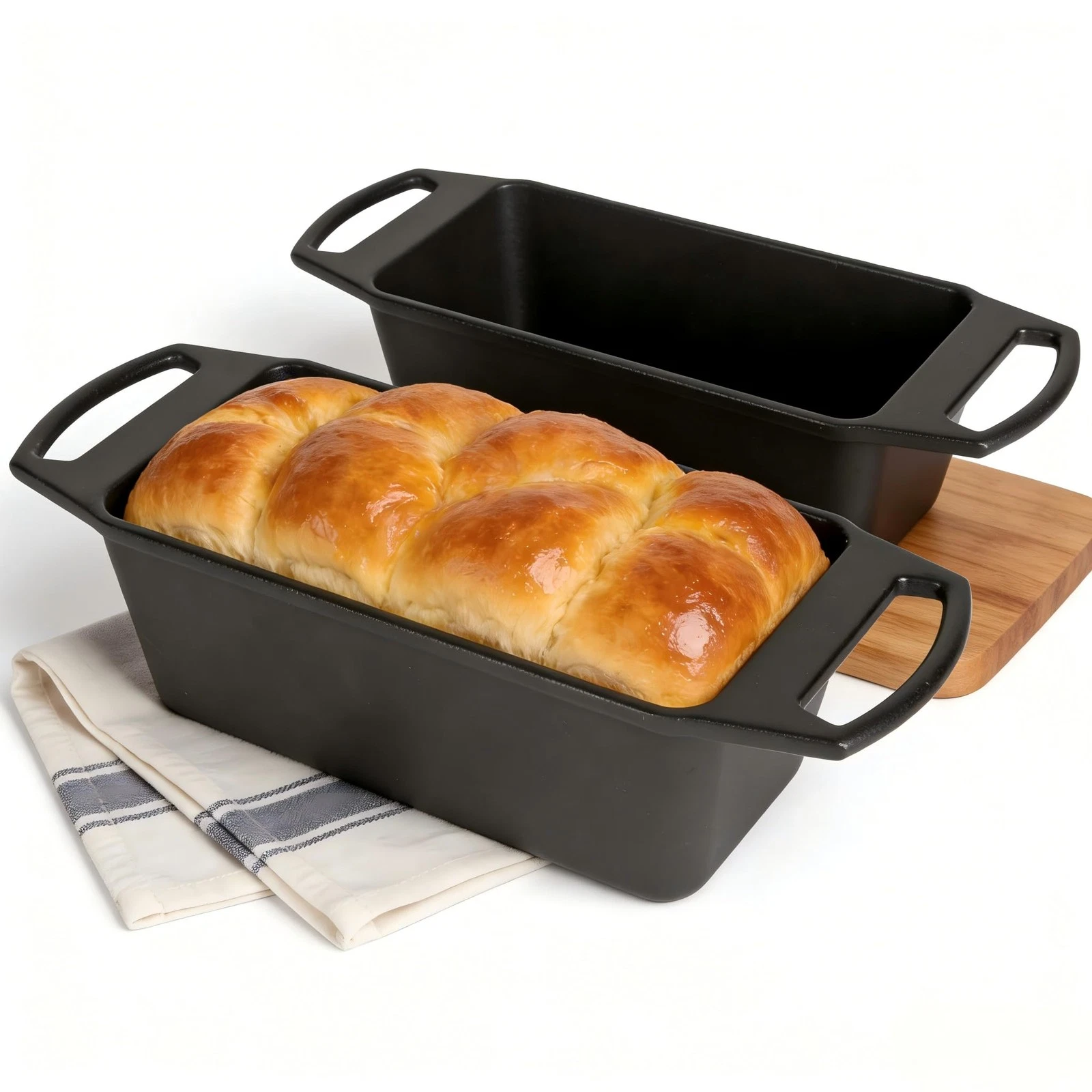 10×5 In Cast Iron Loaf Pan,Bread Baking Pans, Even Heat Distribution Bread Ba...