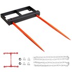 49" Dual Hay Bale Spear Skid Steer Loader Tractor Bucket Attachment 3000Lb