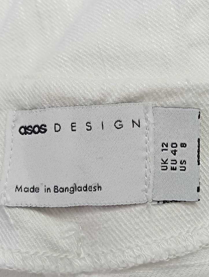 ASOS Pantalón abombado Mujeres Pantalón Talla EU 40 blanco look casual - Imagen 4 de 4