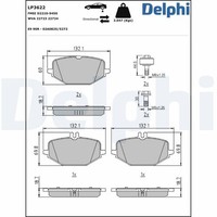 Delphi Bremsbelagsatz Scheibenbremse LP3622 FüR Gle Mercedes Gls W463 V167 C167