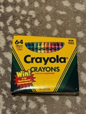 Vintage 90 s Crayola Crayons 64 Pack Binney Smith Built In Sharpener Win Box