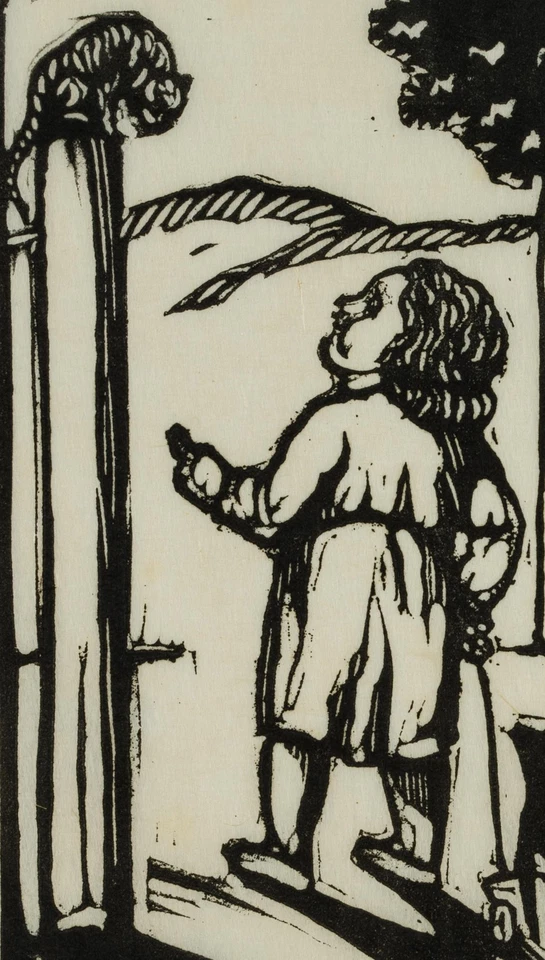 D. GREINER (1872-1943), Menschwerdung III, um 1930, Holzschnitt Realismus - Bild 3 von 4