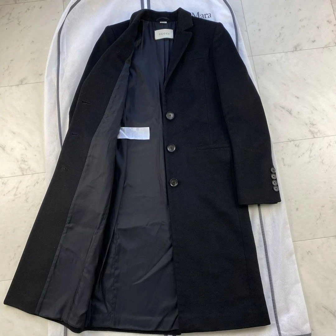 Gucci Cappotto Chesterfield Lana Nero Dal Giappone